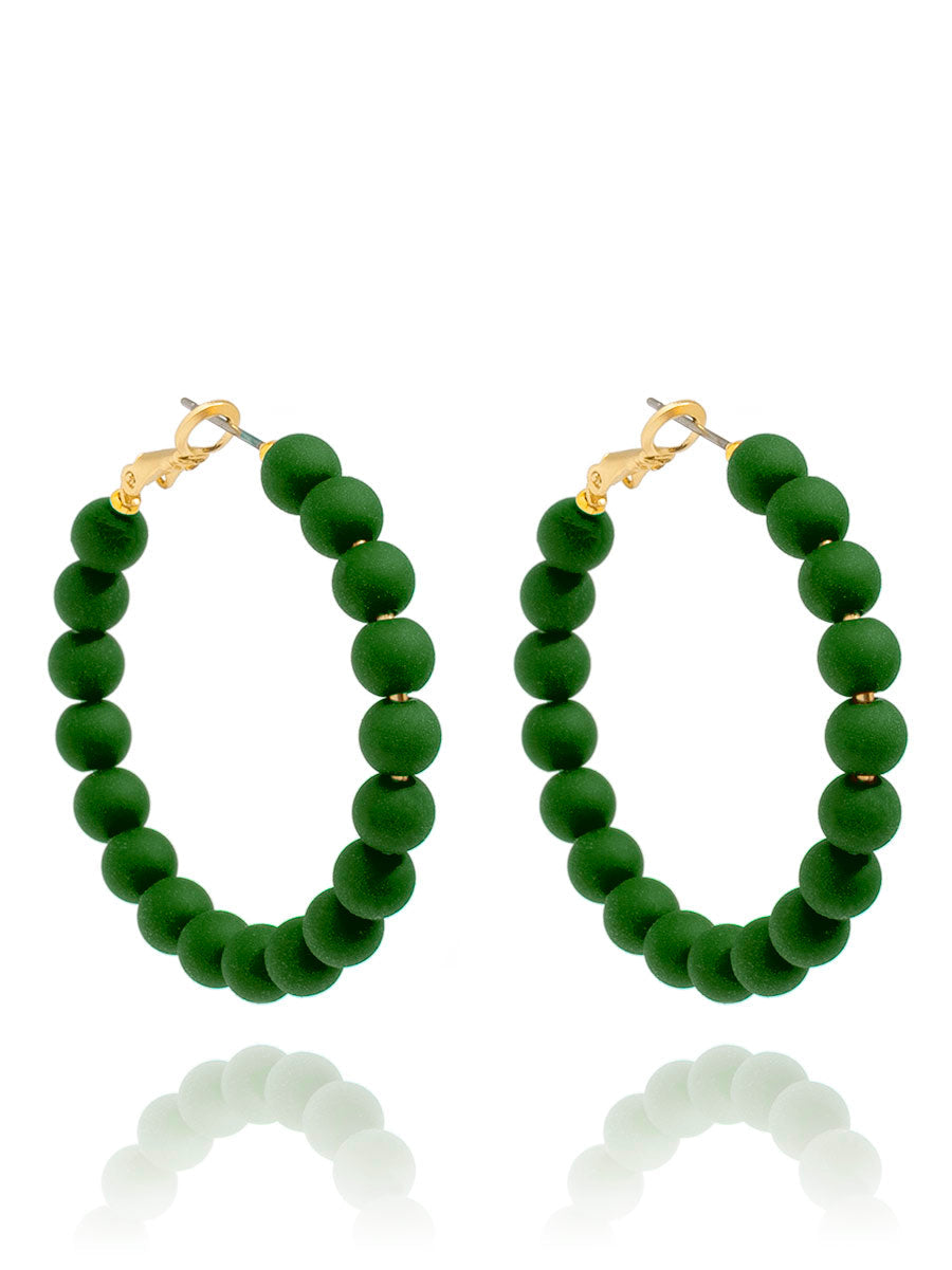 Matte Resin Bead Hoop Earring