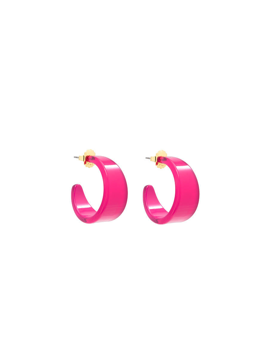 Small Chunky Resin Hoop Earring