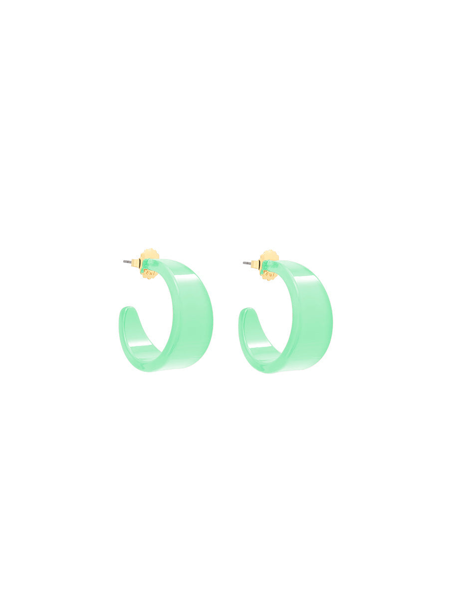 Small Chunky Resin Hoop Earring