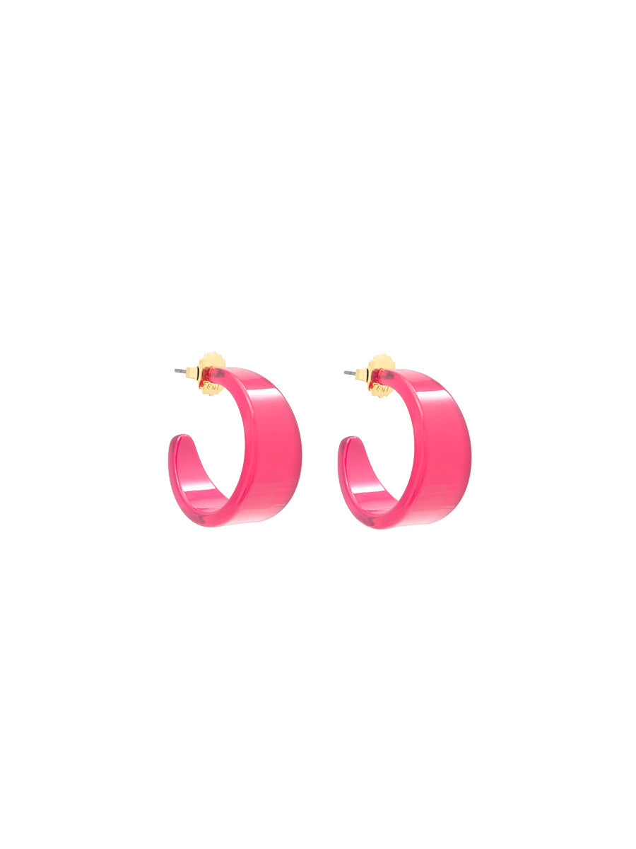 Small Chunky Resin Hoop Earring