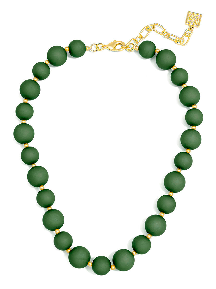 Chunky Matte Beaded Collar Necklace