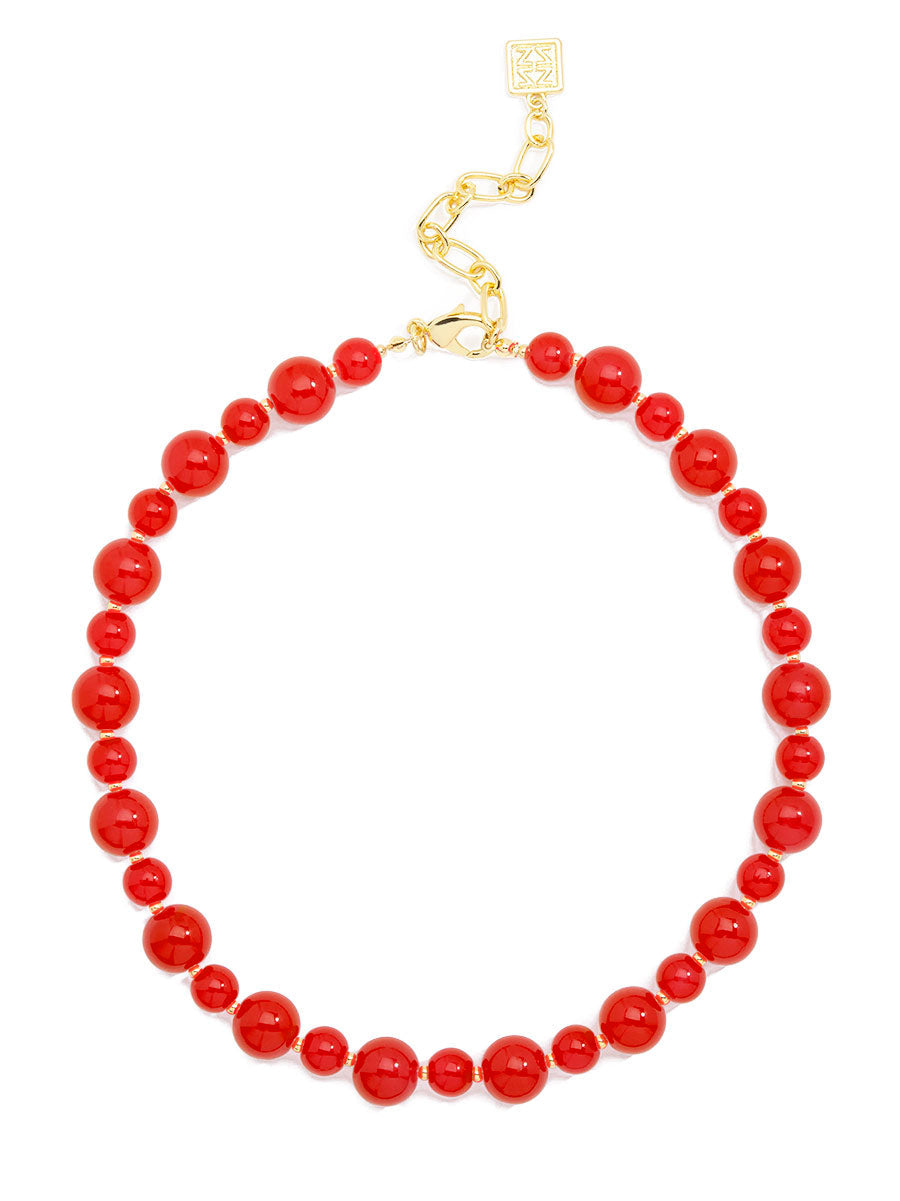 Multi-size Glass Bead Collar Necklace