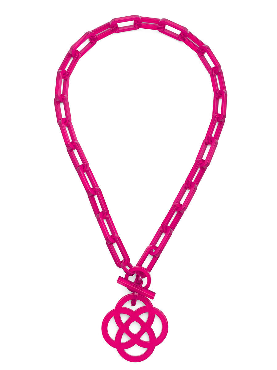 Resin Quatrefoil Link Collar Necklace