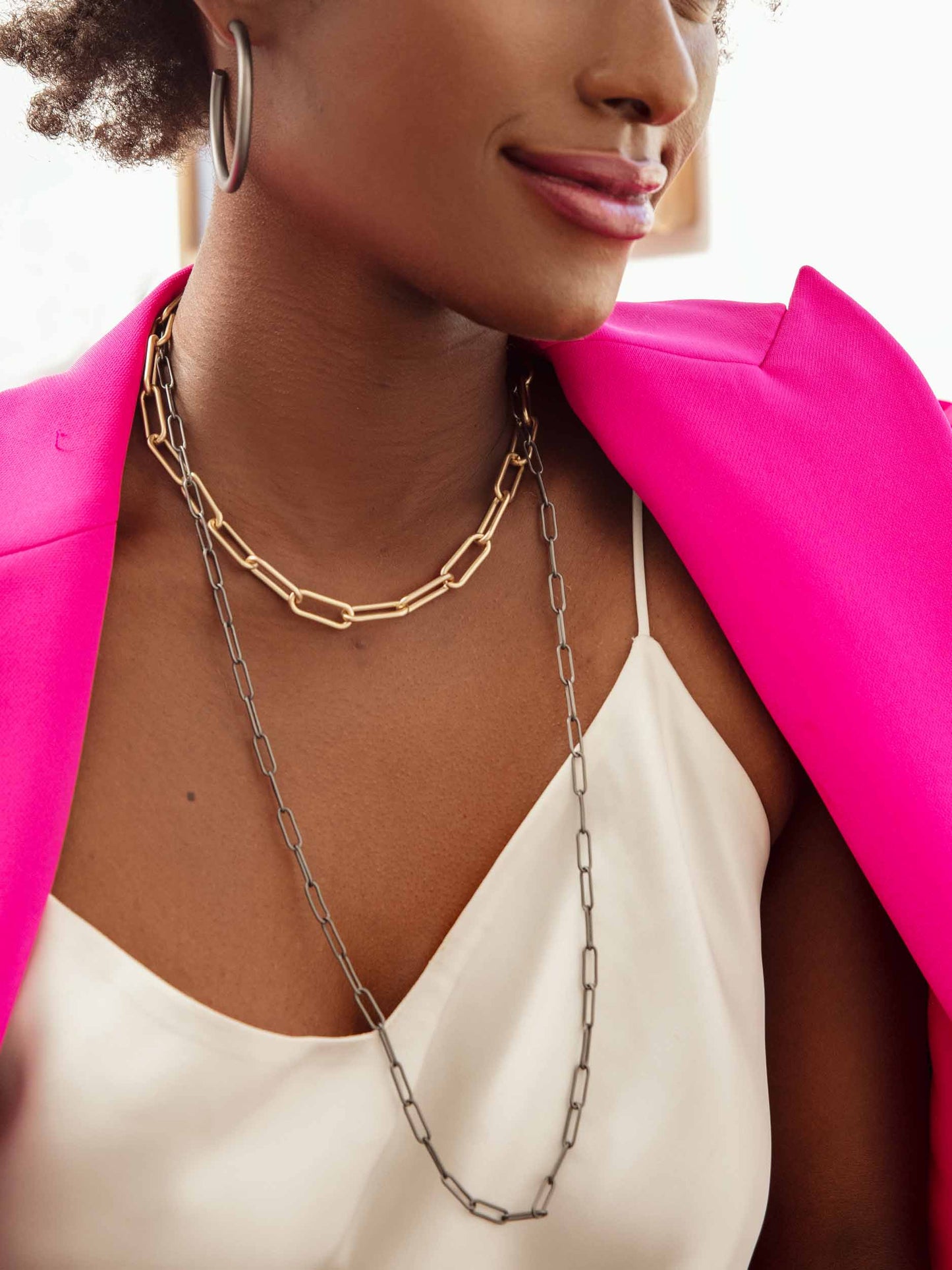 Paperclip Link Long Necklace