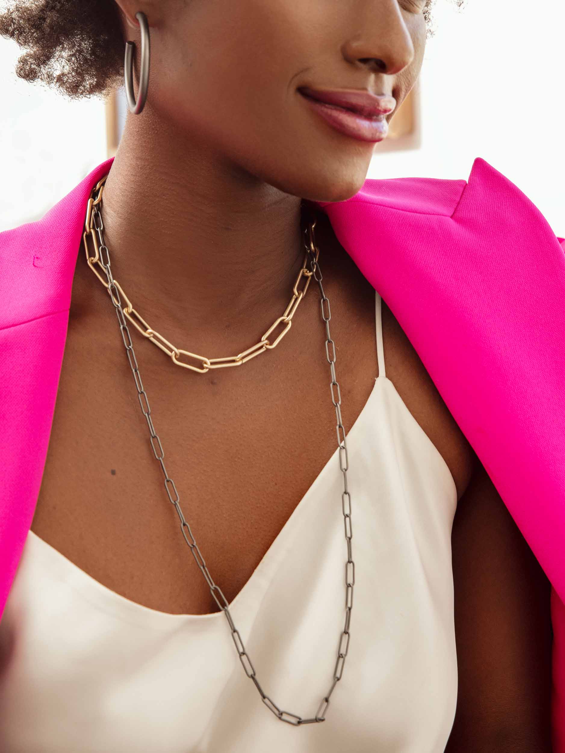 Paperclip Link Long Necklace