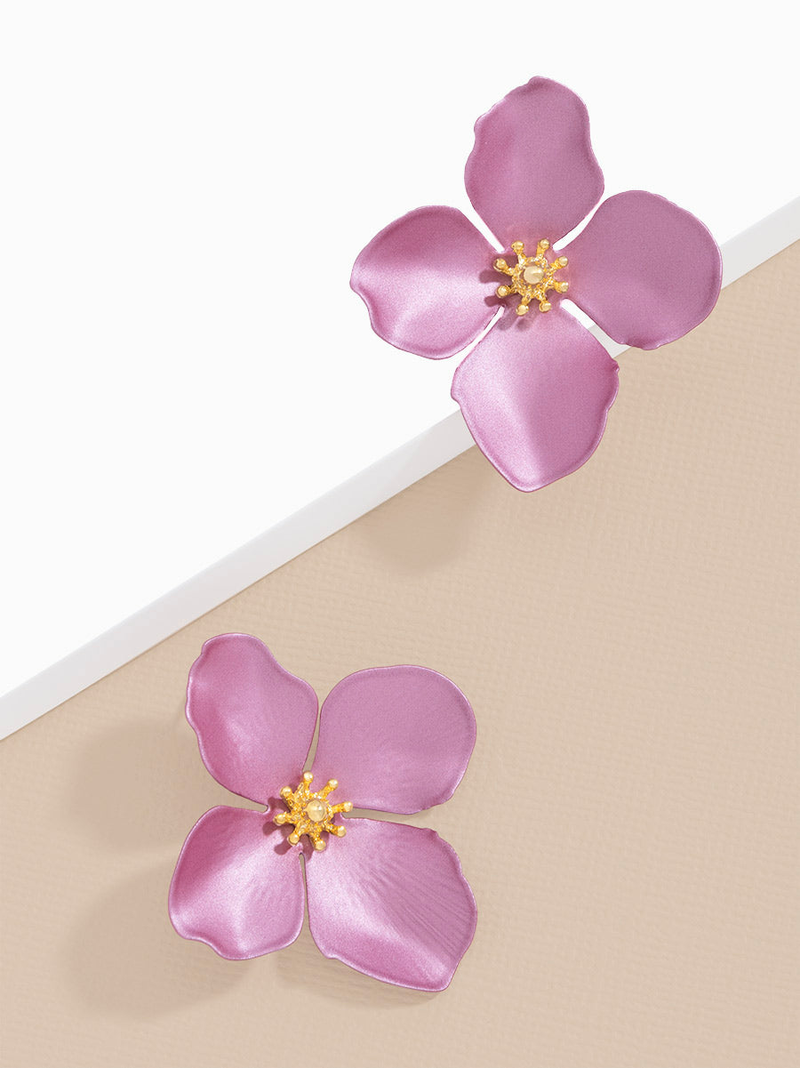 Metallic Garden Party Flower Earring