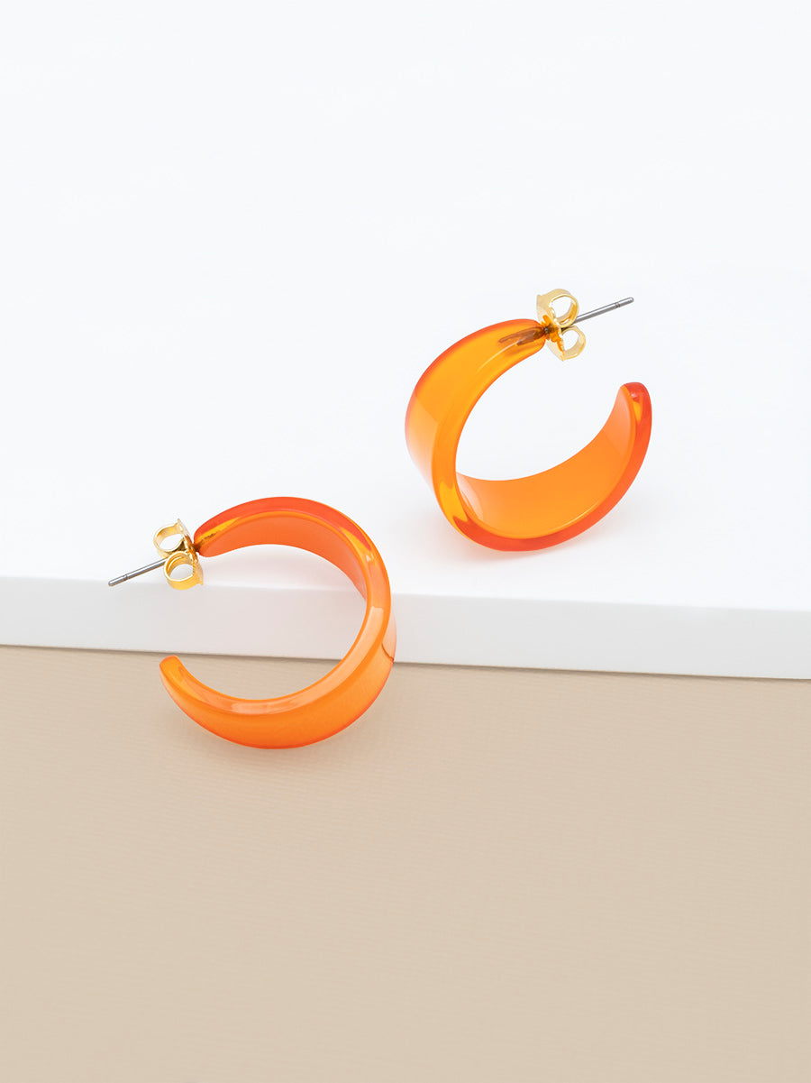 Small Chunky Resin Hoop Earring