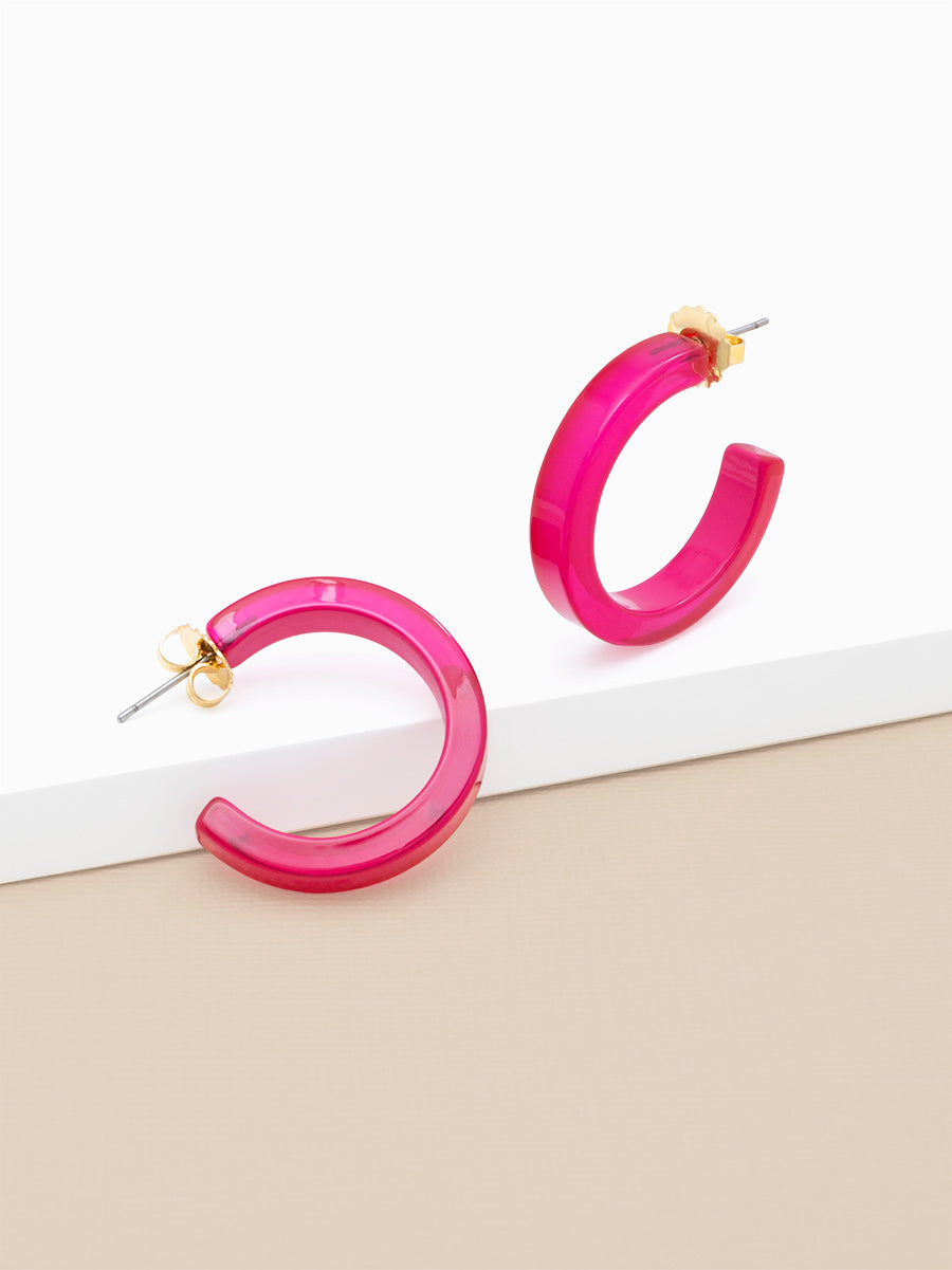 Small Resin Open Hoop Earring