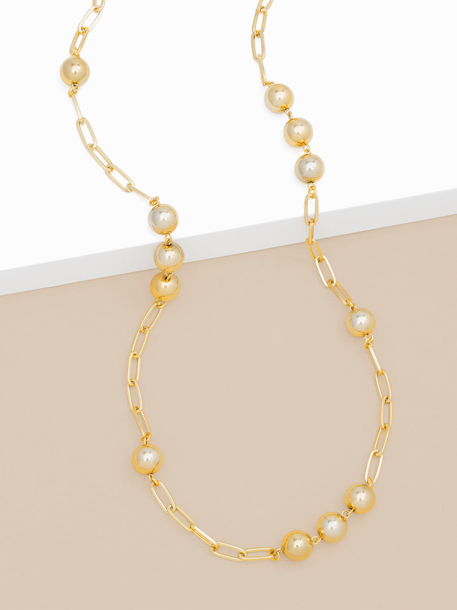 Bead Accent Long Links Necklace