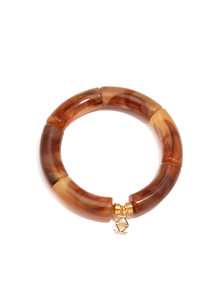 Resin Stretch Bangle - BRN