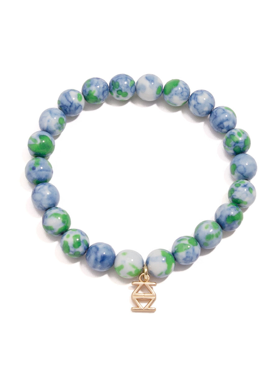 Porcelain Beaded Stretch Bracelet - L.BLU