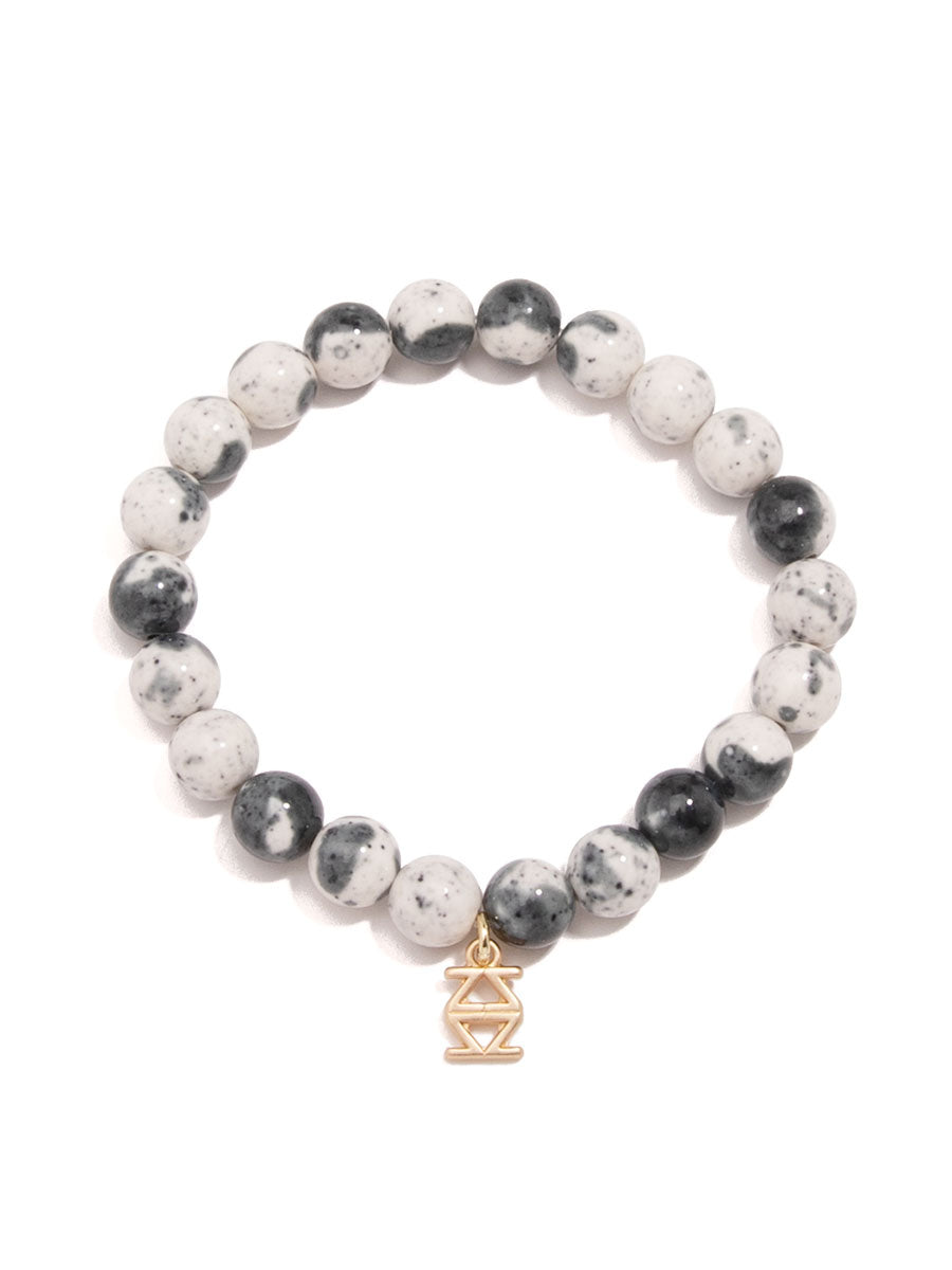 Porcelain Beaded Stretch Bracelet - L.GRY