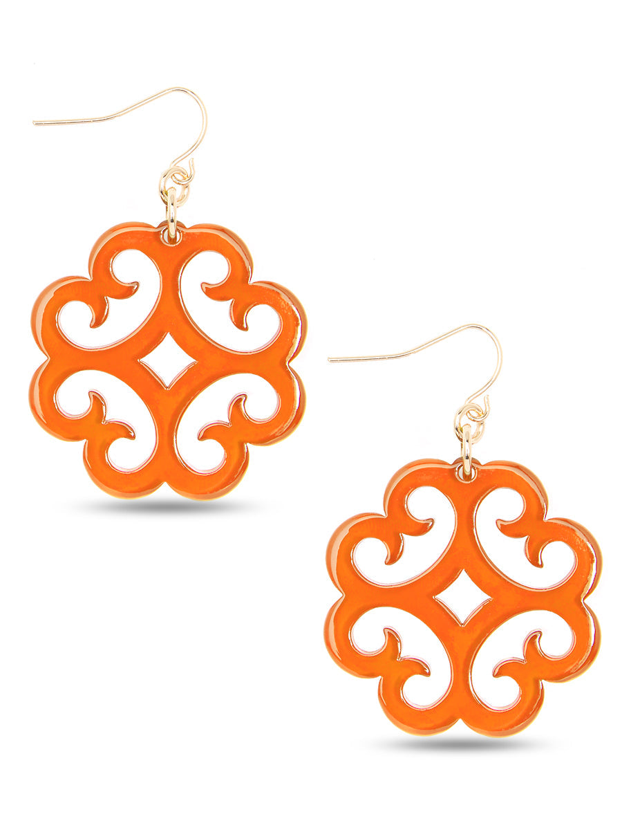Circular Wave Pattern Resin Drop Earring - B.ORG