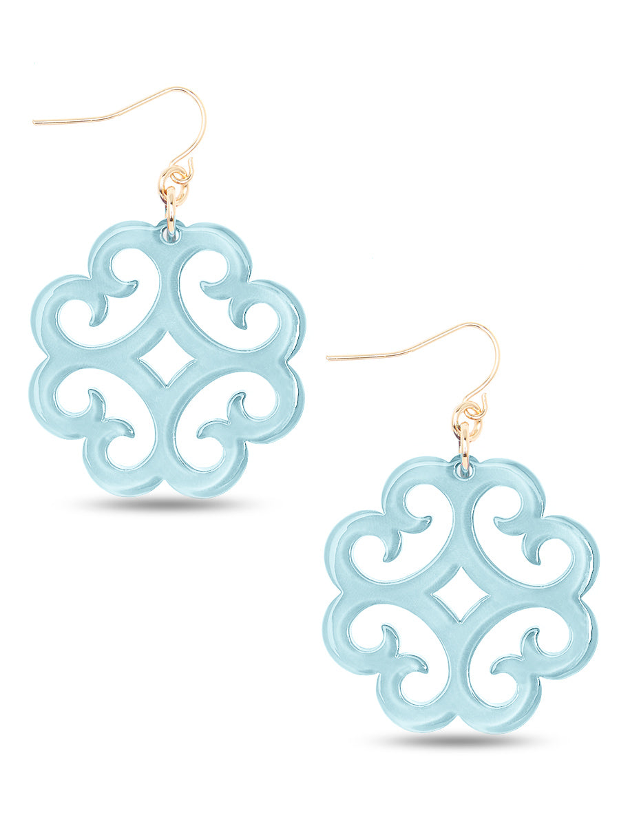 Circular Wave Pattern Resin Drop Earring - L.BLU