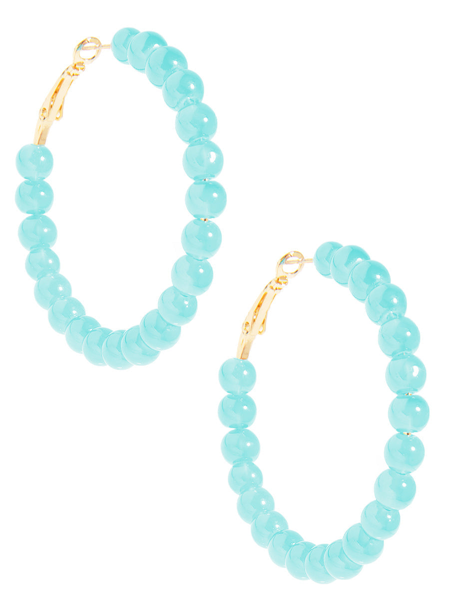 Glass Bead Hoop Earring - b.blu