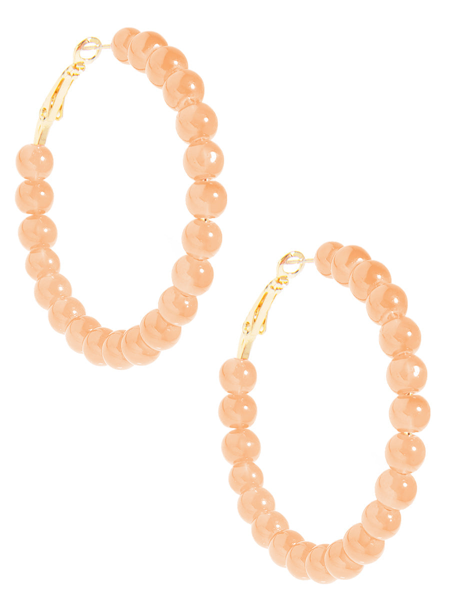 Glass Bead Hoop Earring - BEI