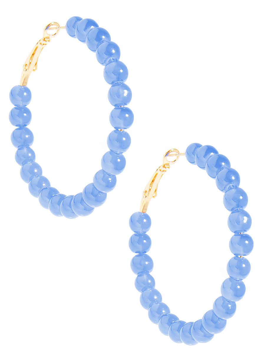 Glass Bead Hoop Earring - L.blu