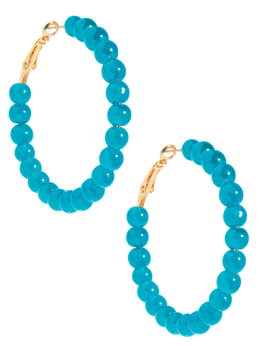 Glass Bead Hoop Earring - N.BLU