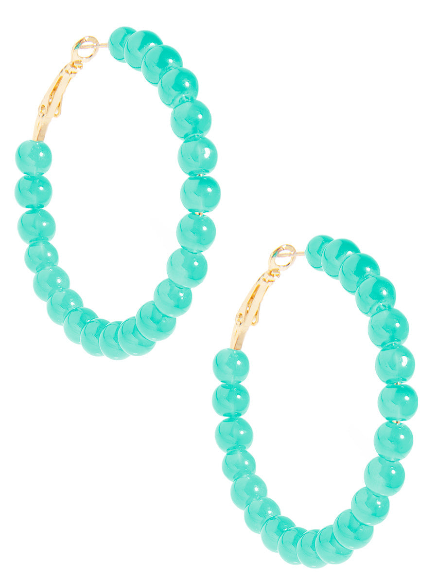 Glass Bead Hoop Earring - TQ