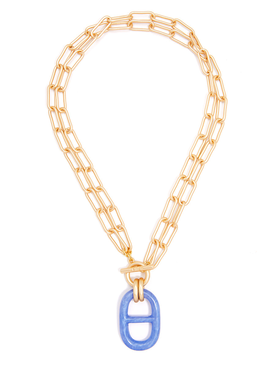 Matte Link Resin Charm Necklace