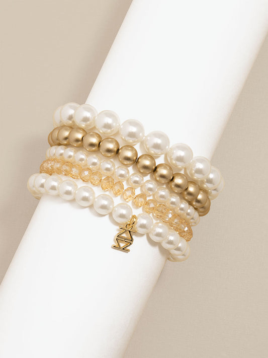 Mixed Bead Layered Stretch Bracelet | Fashion Jewelry