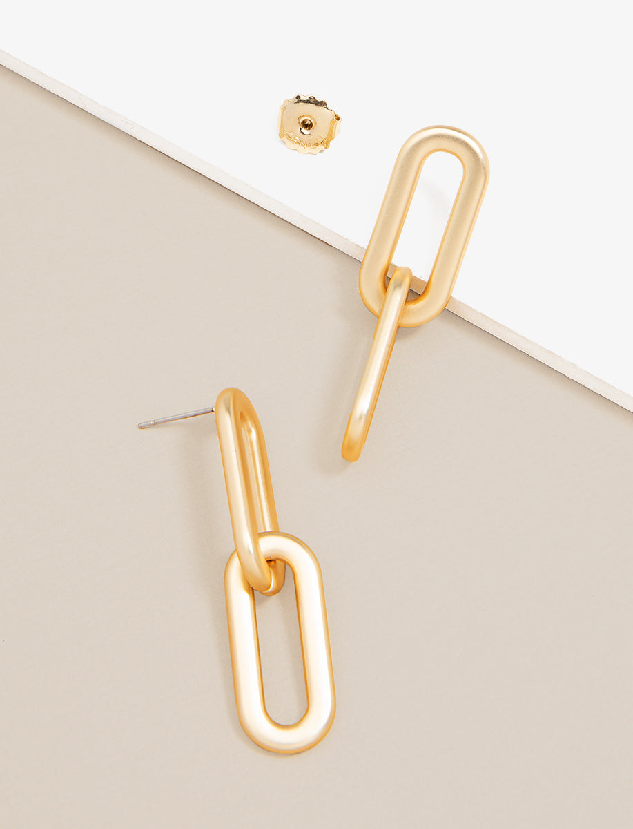 Cable Link Drop Earrings